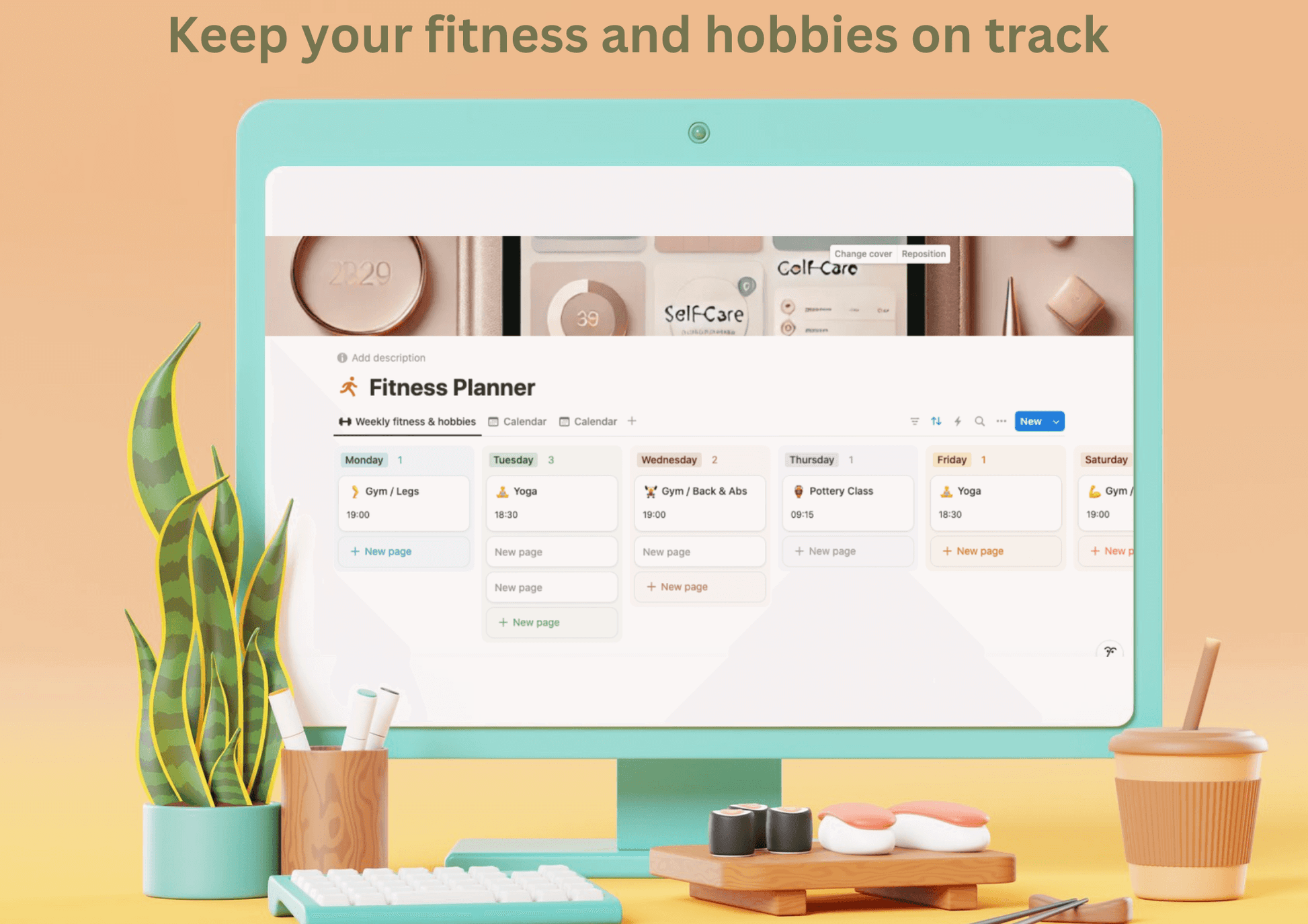 Holistic Life Planner Fitness and Hobbies Tracker