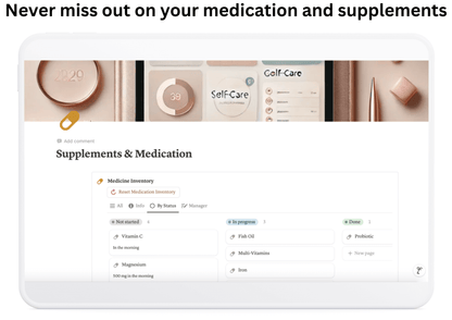 Holistic Life Planner Supplements and Medication Planning, Inventory Tracking