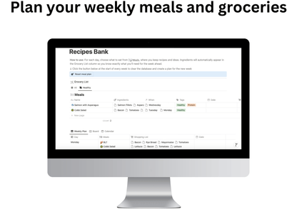 Holistic Life Planner Demo Meals Planning and Groceries